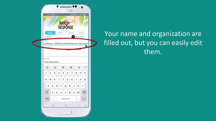 SABER Mobile Training 3 SpotReport